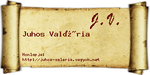 Juhos Valéria névjegykártya