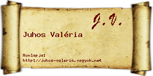 Juhos Valéria névjegykártya